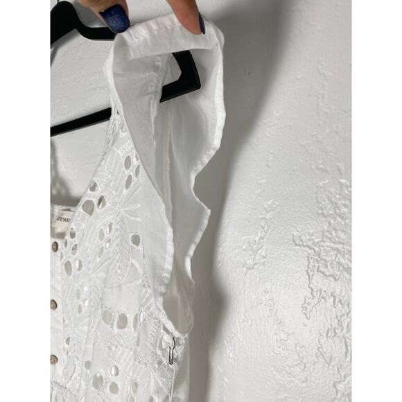 Artemis Women's Peplum Eyelet Top Feminine Flutter Sleeve Lightweight NWT Fairy - Picture 4 of 6